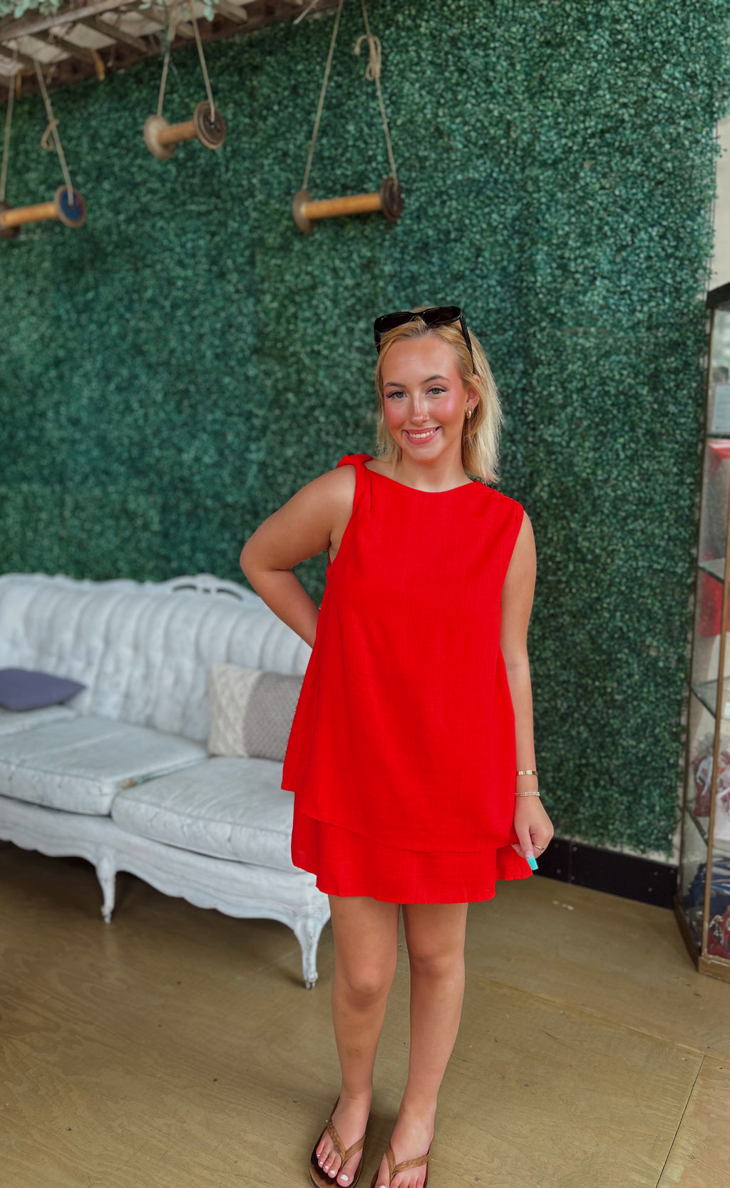 American Babe Layered Linen Dress