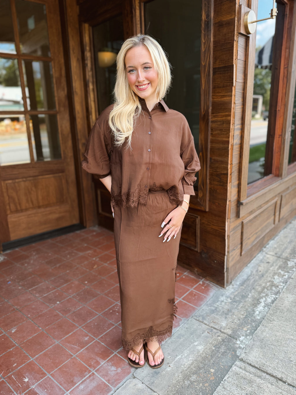 Cocoa Lace Maxi Skirt