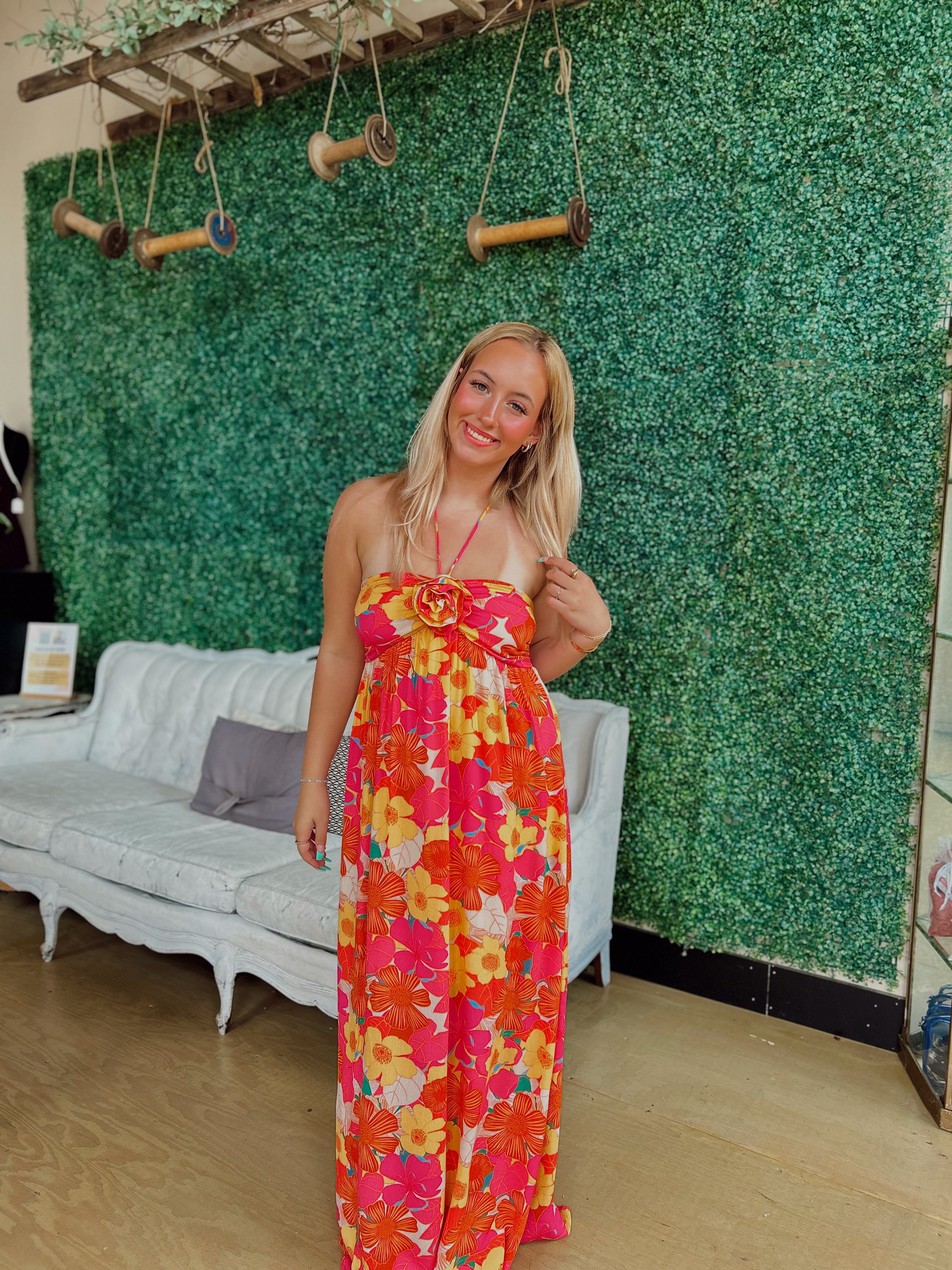 Living Life Vibrant Floral Maxi