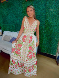 Rose Vine Romantic Floral Maxi Dress