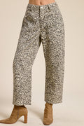 Leopard Print Barrel Denim