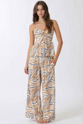 Abstract Wide Leg Pants- Ivory/Eggplant/Khaki