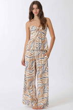 Abstract Wide Leg Pants- Ivory/Eggplant/Khaki