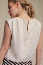 Rachel Shoulder Pad Sleeveless Top