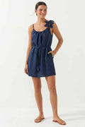 Flower Petal Linen Mini Dress