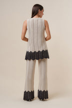 Colorblock Button Knit Top