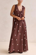 Soft Soul Brown/White Polka Dot Maxi