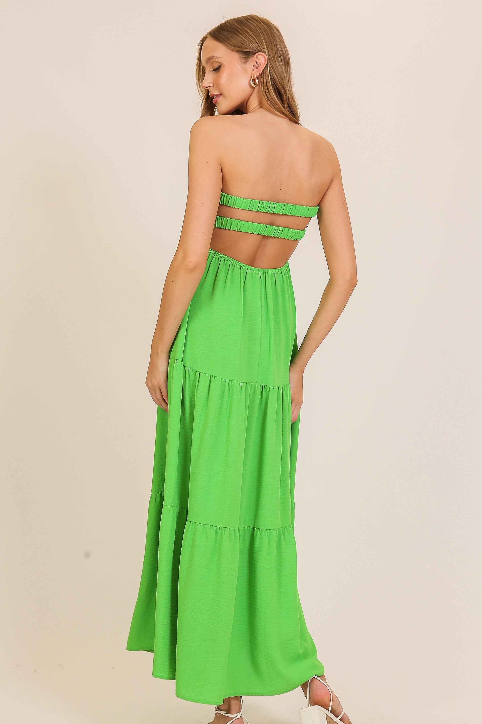 Brunch Babe Maxi Dress- Lime Green Dress