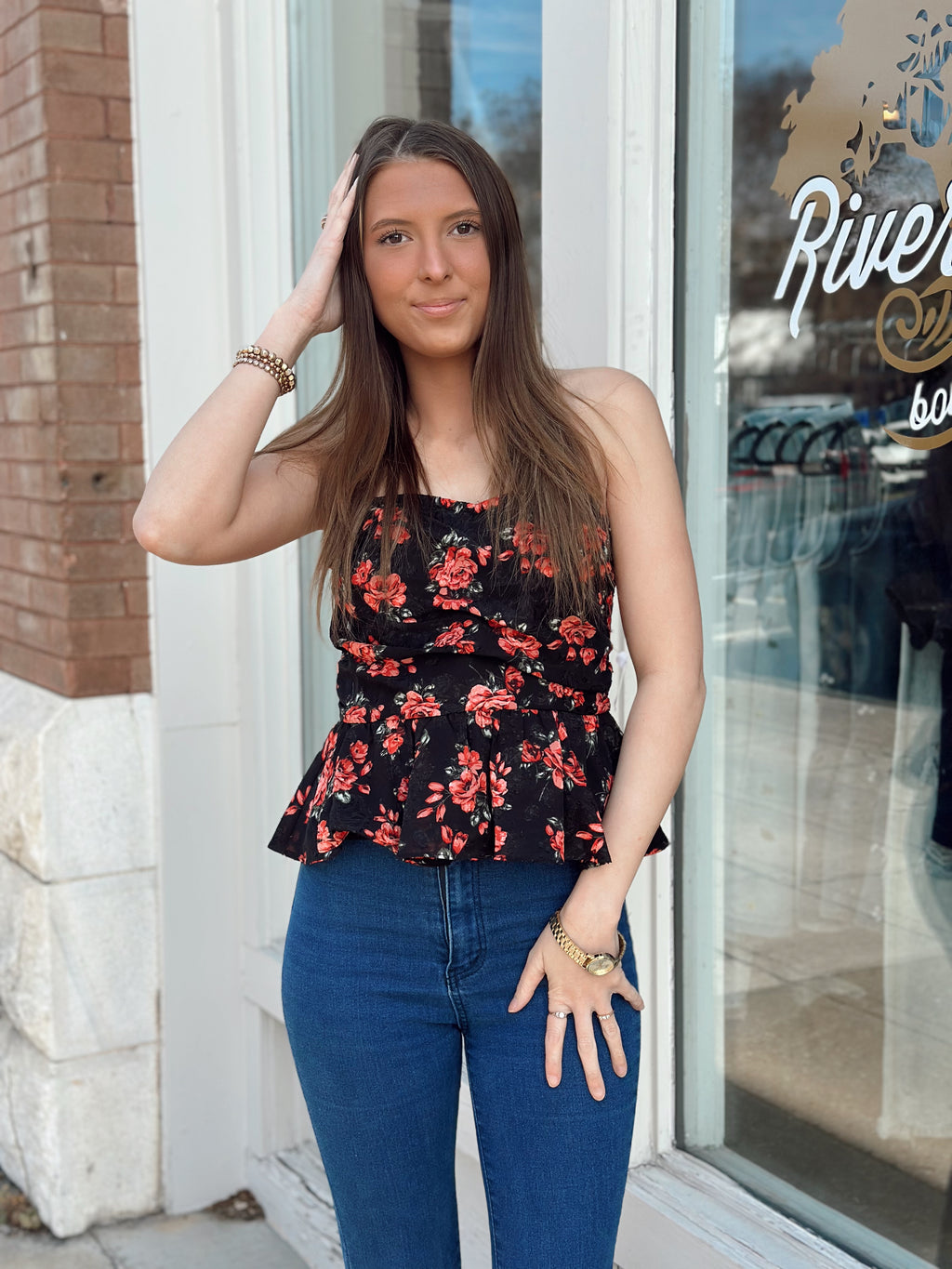 So Chic Floral Peplum Top