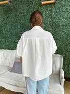 Beaded Floral Button Up Top