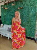 Living Life Vibrant Floral Maxi