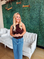 Polka Dot Blouse- Dark Brown