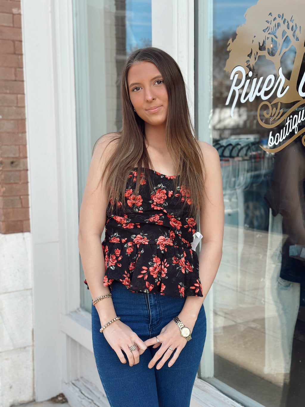 So Chic Floral Peplum Top