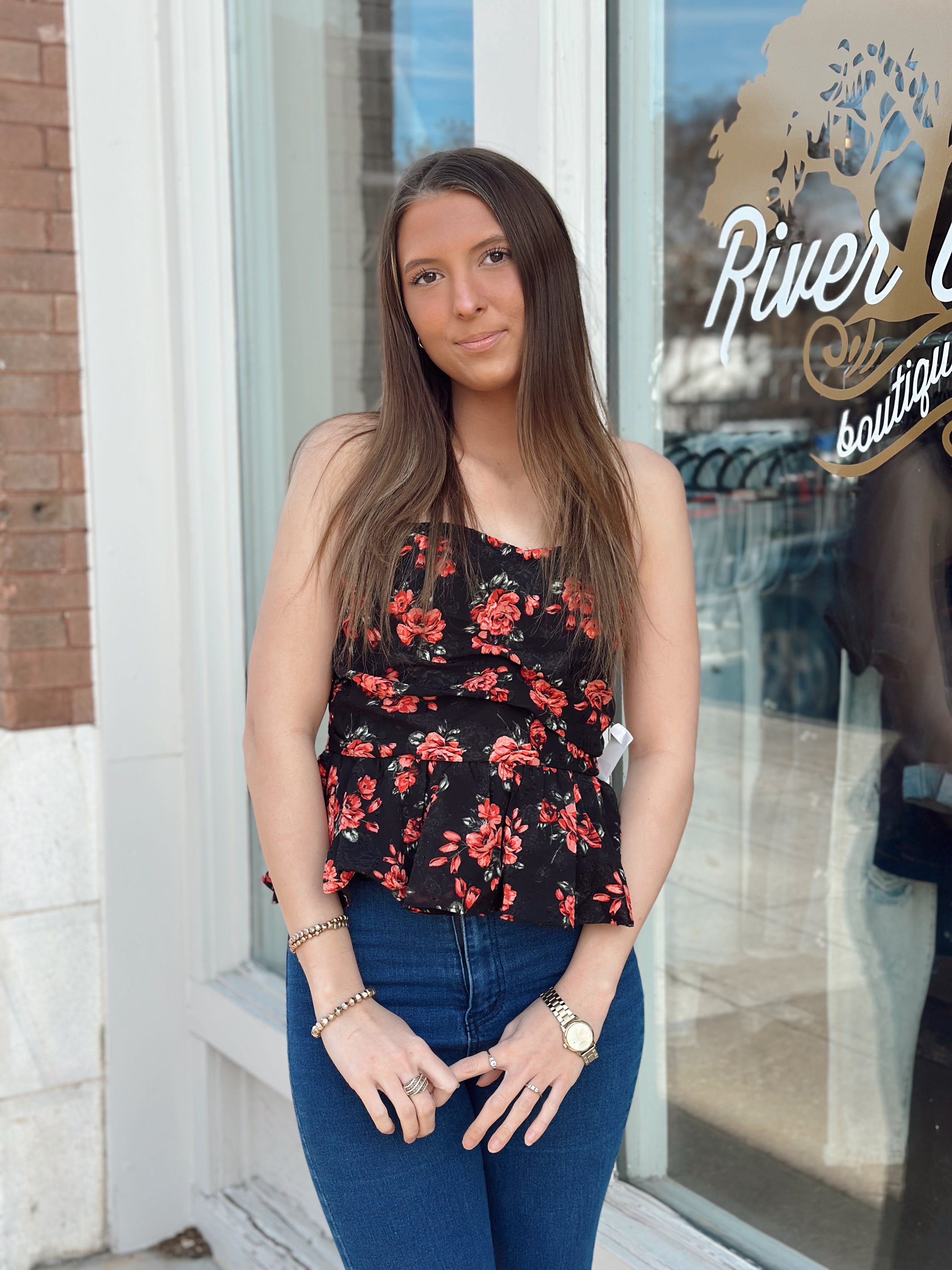 So Chic Floral Peplum Top