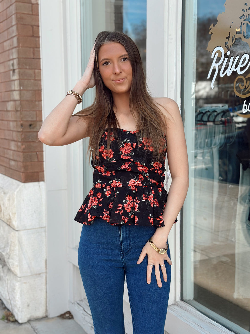 So Chic Floral Peplum Top
