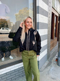 Floral Embroidered Button Up Top