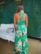 Tropical Halter Maxi Dress