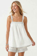 Contrast Rope Detail Sleeveless Top Blouse