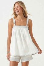 Contrast Rope Detail Sleeveless Top Blouse