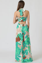 Tropical Halter Maxi Dress