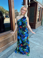 One Shoulder Floral Maxi