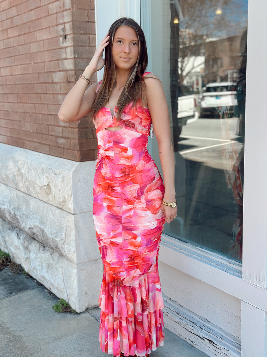 Bloom Ruffle Midi Dress