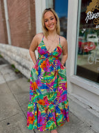 Summer Resort Botanic Maxi Dress