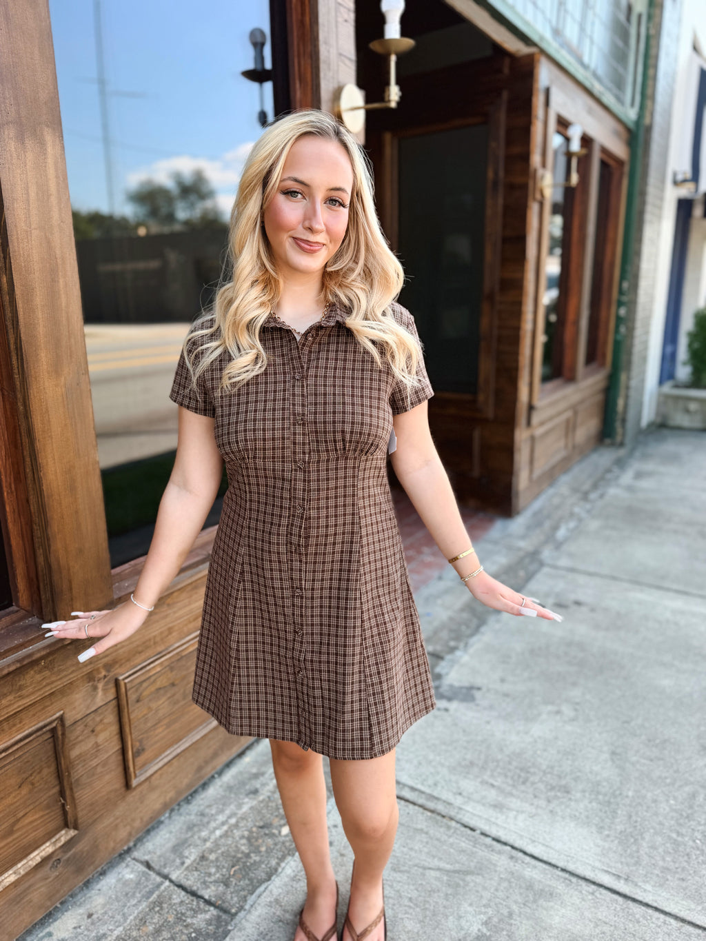 Plaid Button Up Dress