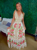 Rose Vine Romantic Floral Maxi Dress