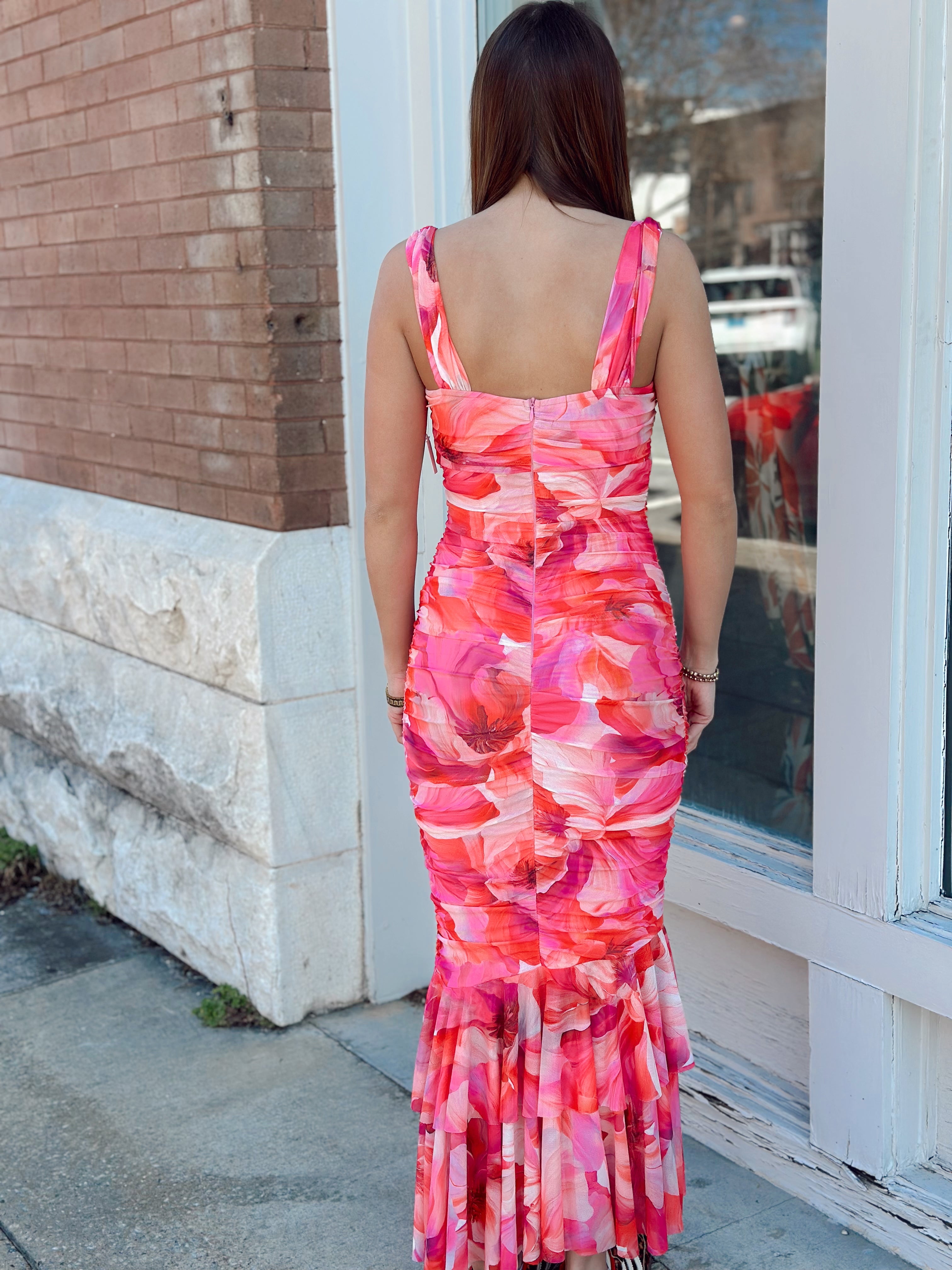 Bloom Ruffle Midi Dress