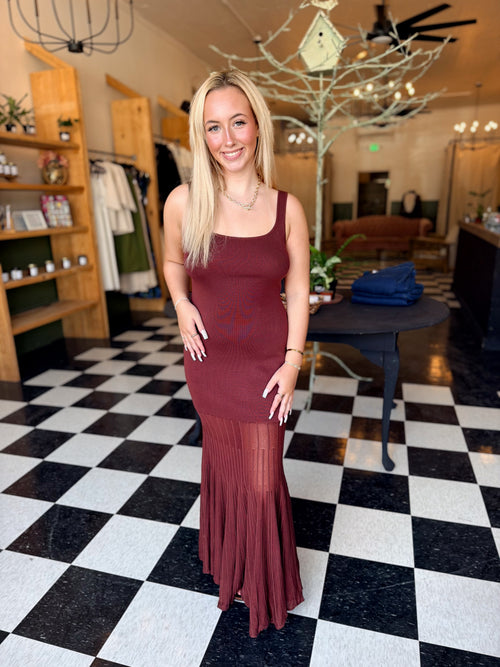 Brown Sweater Maxi Dress