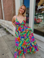 Summer Resort Botanic Maxi Dress