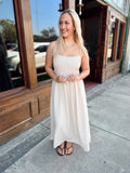 Khaki Pintuck Detail Midi Dress