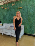 Cowl Neck Halter Maxi Dress With Chain Detail