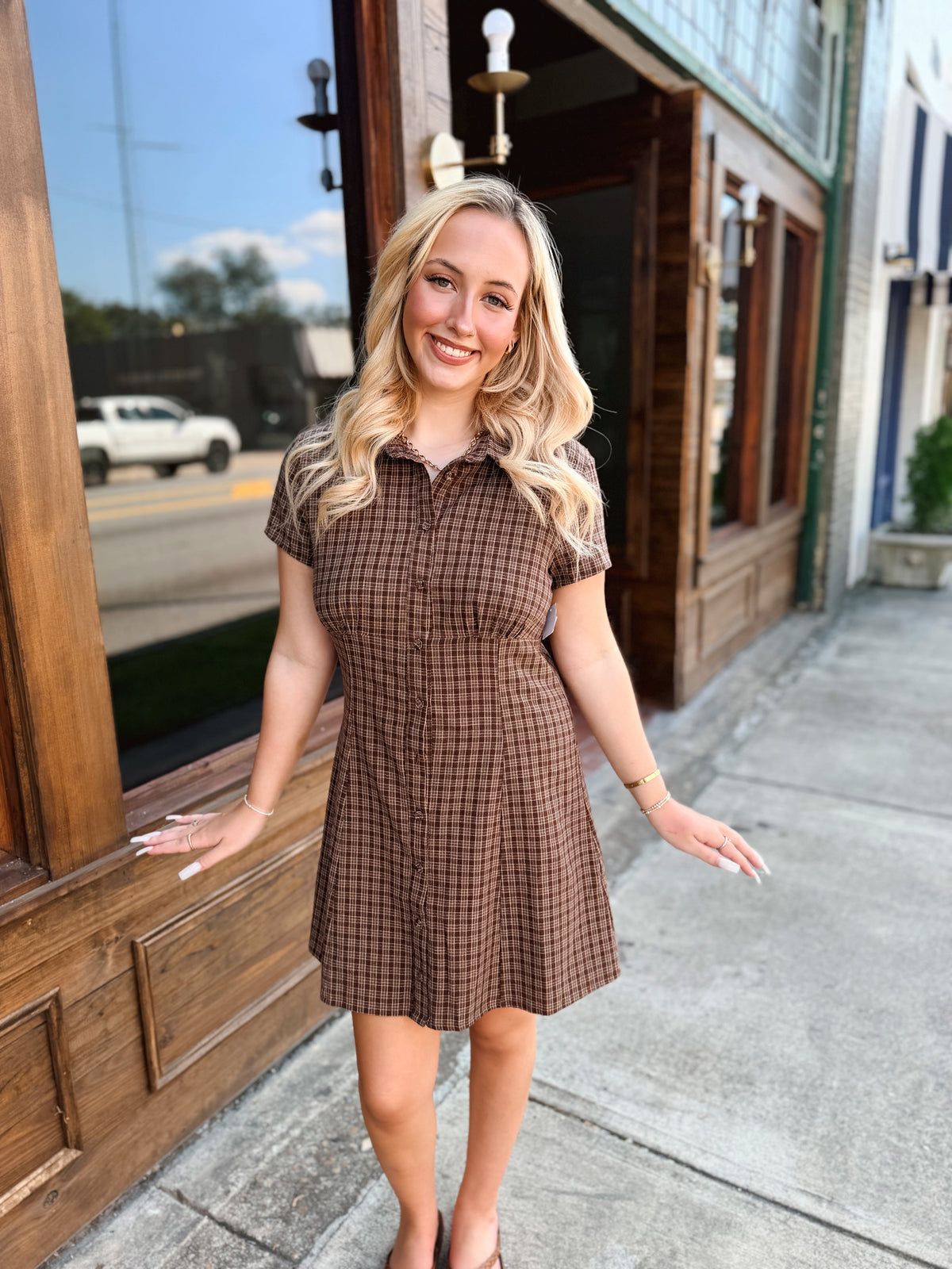 Plaid Button Up Dress