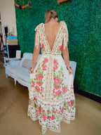 Rose Vine Romantic Floral Maxi Dress