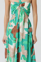 Tropical Halter Maxi Dress
