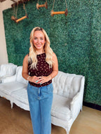 Polka Dot Blouse- Dark Brown