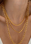 18k Gold Dipped Three Chain Necklace