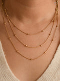 18K Gold Dipped Layered Ball Necklace