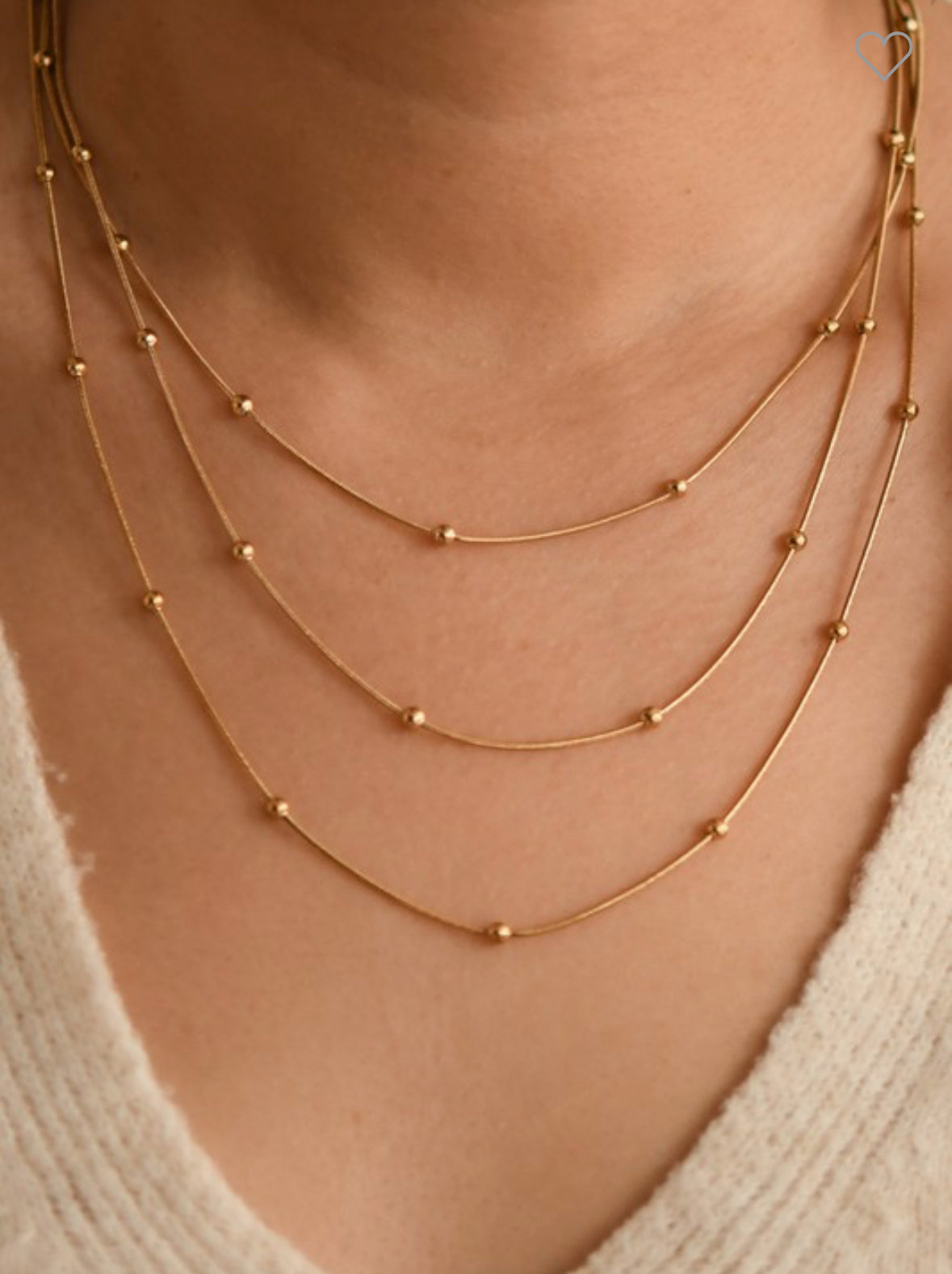 18K Gold Dipped Layered Ball Necklace