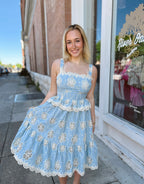 Girlie Girl Floral Lace A-Line Midi Dress