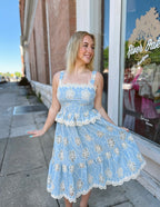 Girlie Girl Floral Lace A-Line Midi Dress