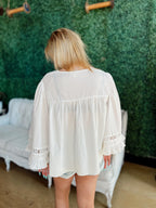 Sarah White Cotton Blouse With Lace IMG-0252 description