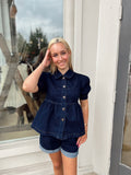 Let It Go Paper Bag Denim Shorts