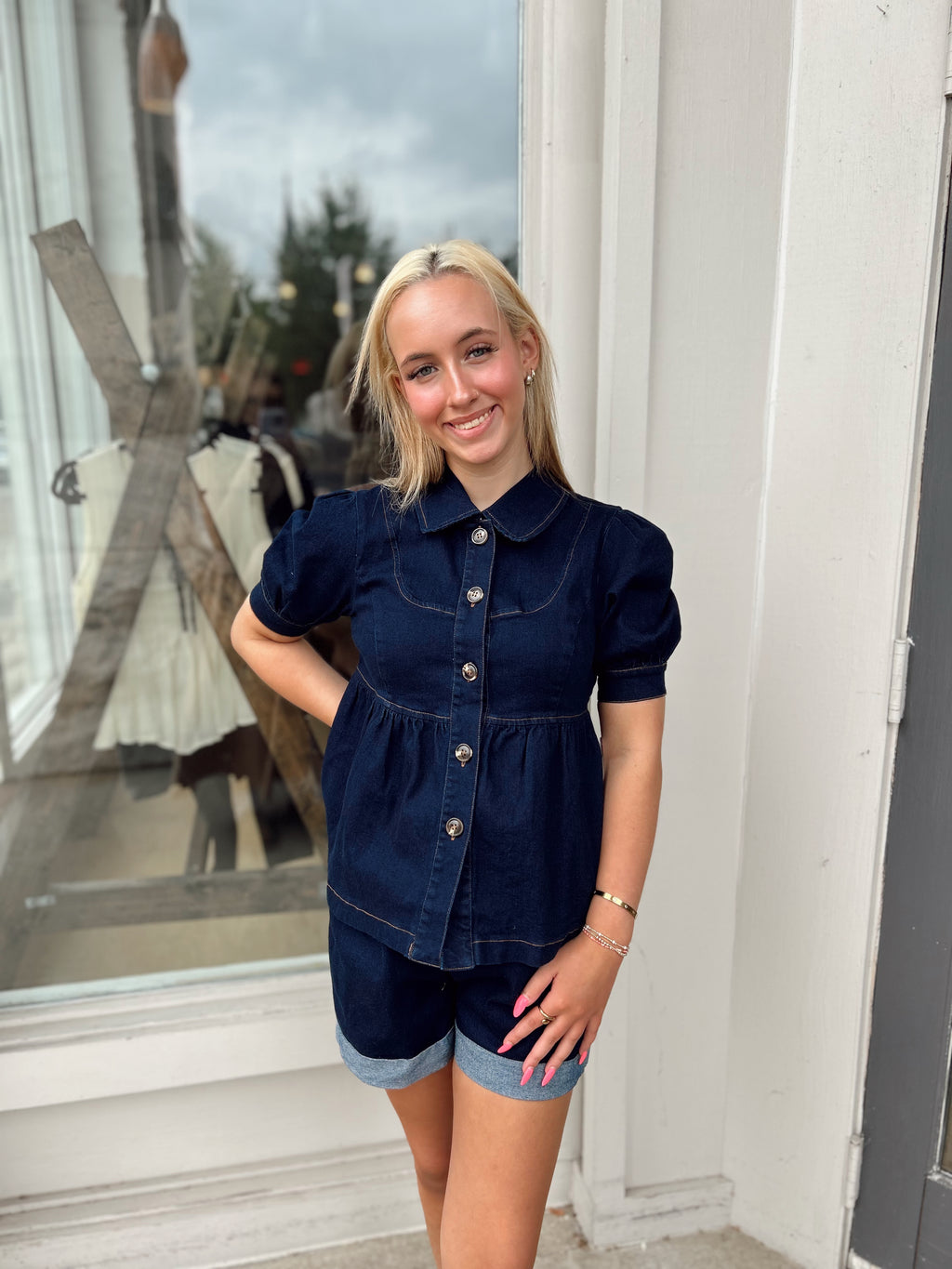 Let It Go Paper Bag Denim Shorts
