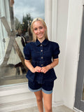 Let It Go Paper Bag Denim Shorts