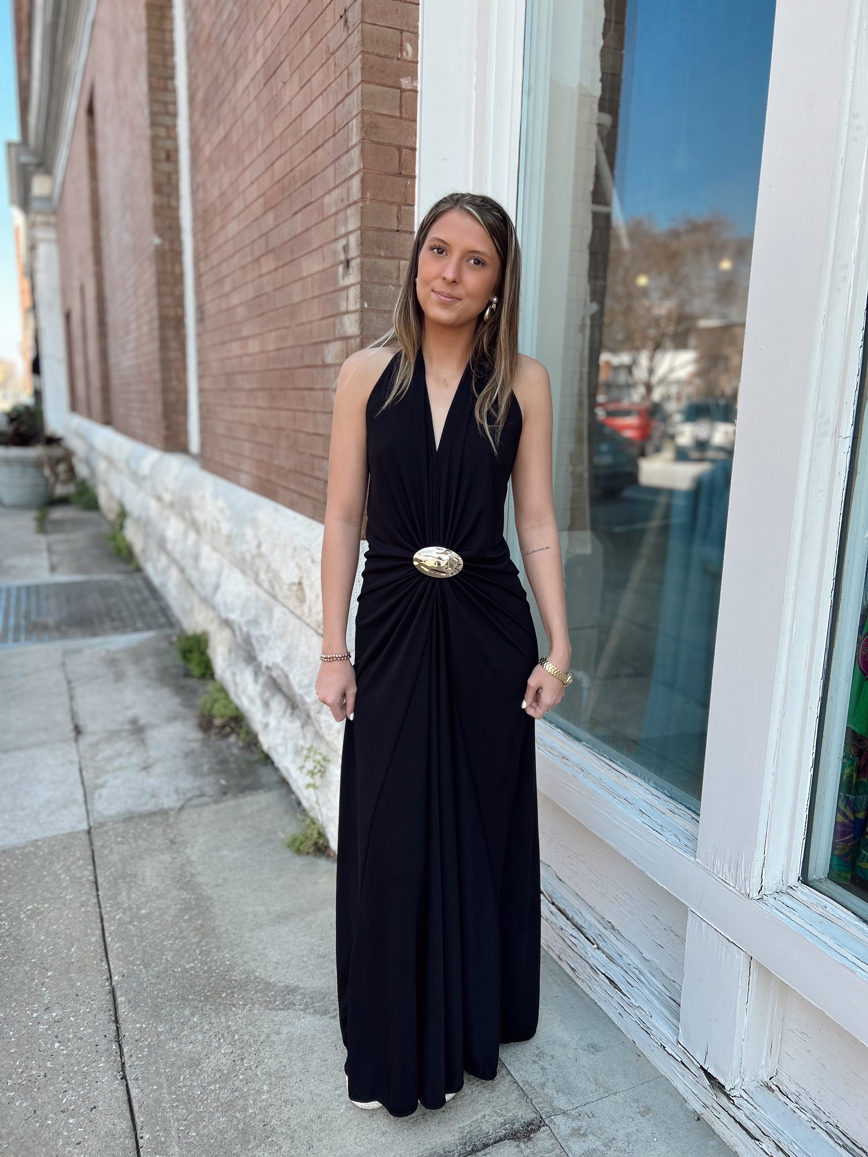 Black Halter Maxi Dress