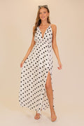 White & Black Polka Dot Halter