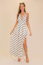 White & Black Polka Dot Halter